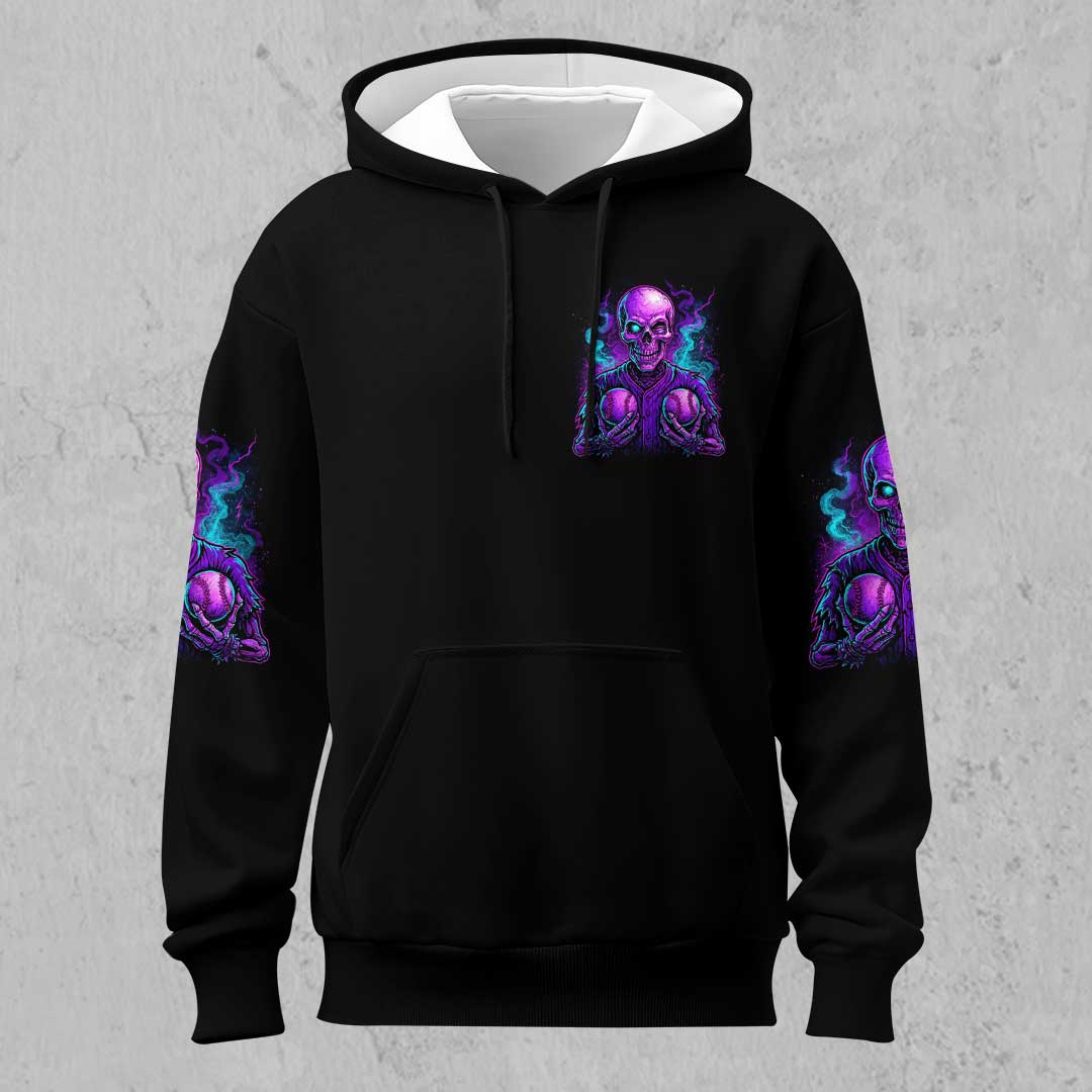 No Balls No Game - Custom Black Skull Baseball Hoodie