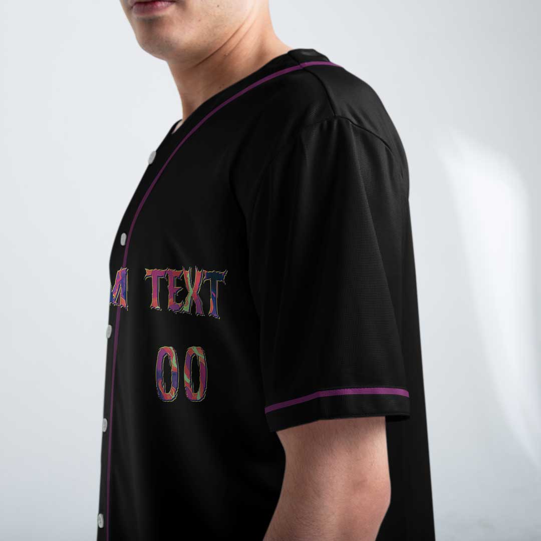 Handle My Bat Like A Pro - Custom Black Skull Baseball Jersey