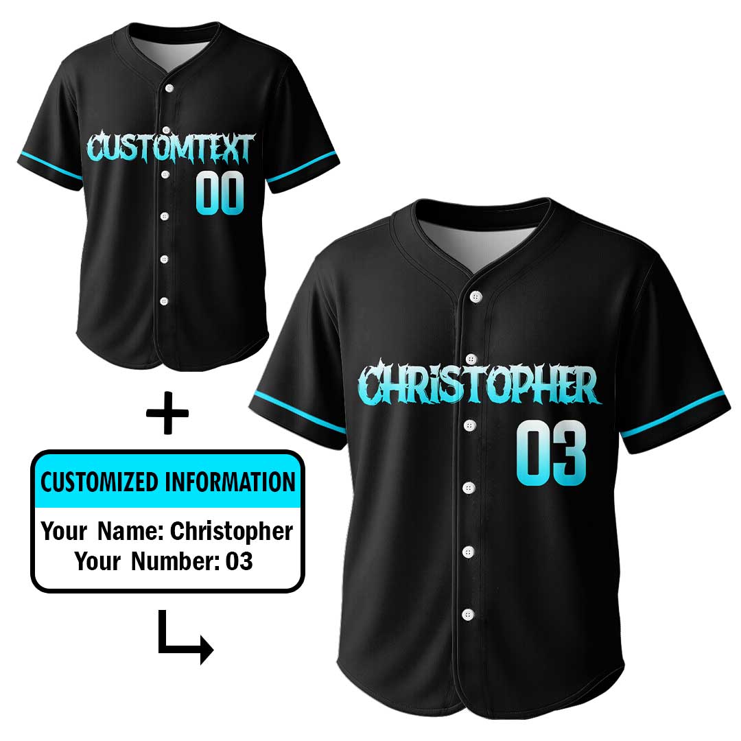 Slide Hard Score Harder - Custom Black Skull Baseball Jersey