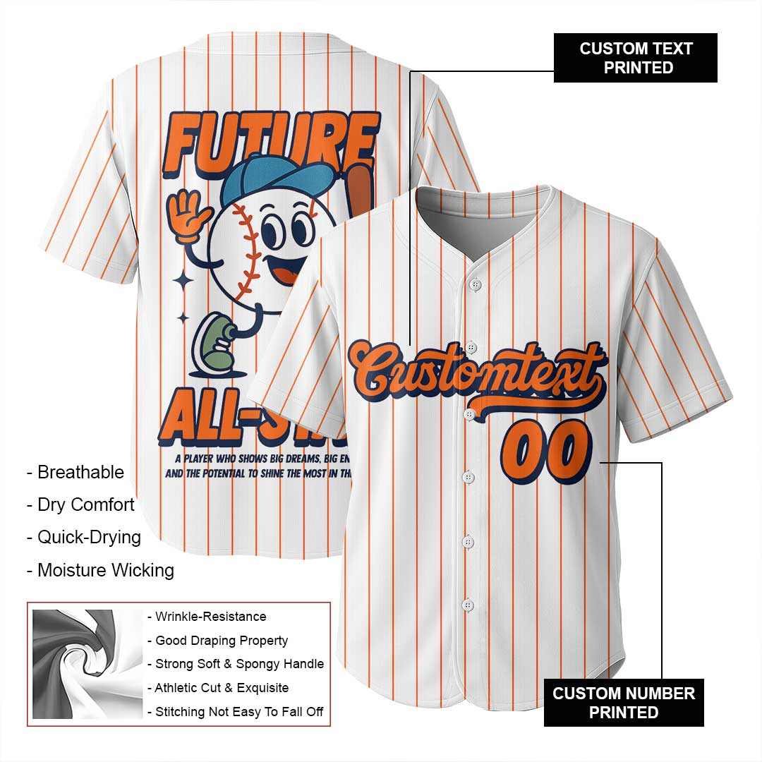 Future All Star - Custom Groovy White Baseball Jersey