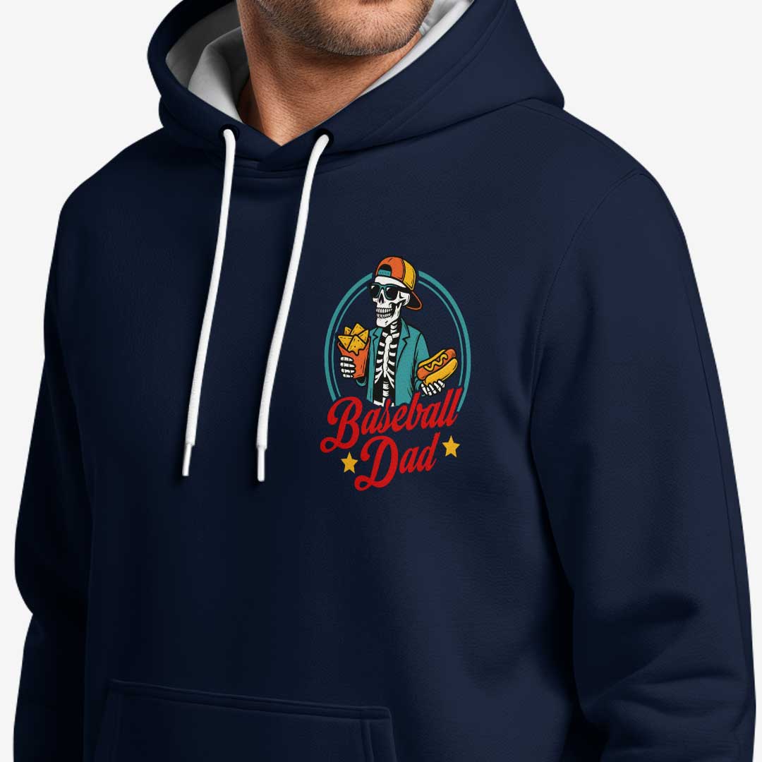 Baseball Dad Tax - Black White Dad Baseball Hoodie