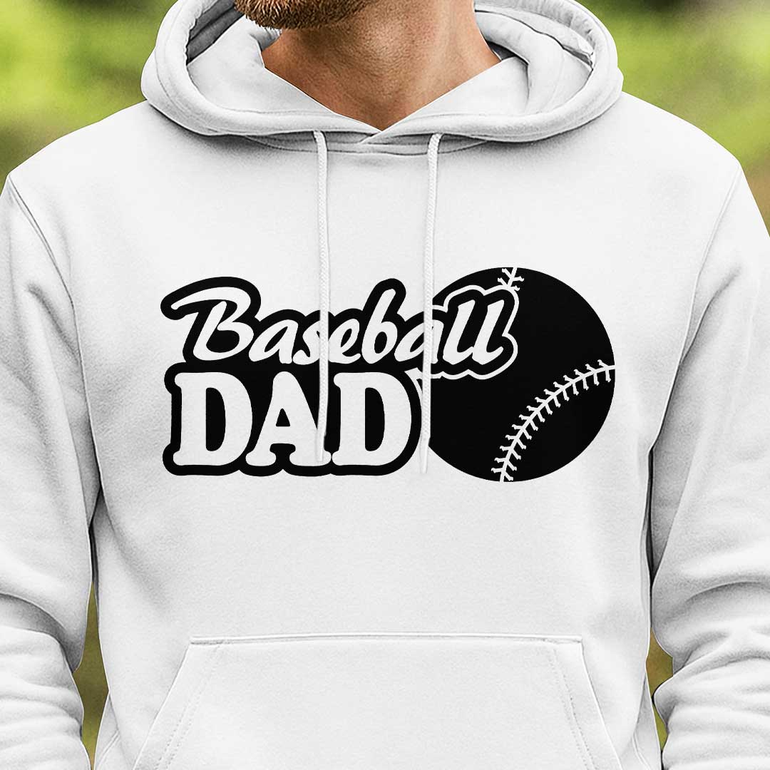 Baseball Dad Don't Play Just Pay - Black and White Dad Baseball Hoodie