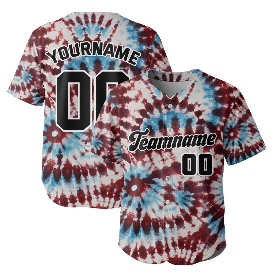 Custom Baseball Jersey With Tie Dye Pattern