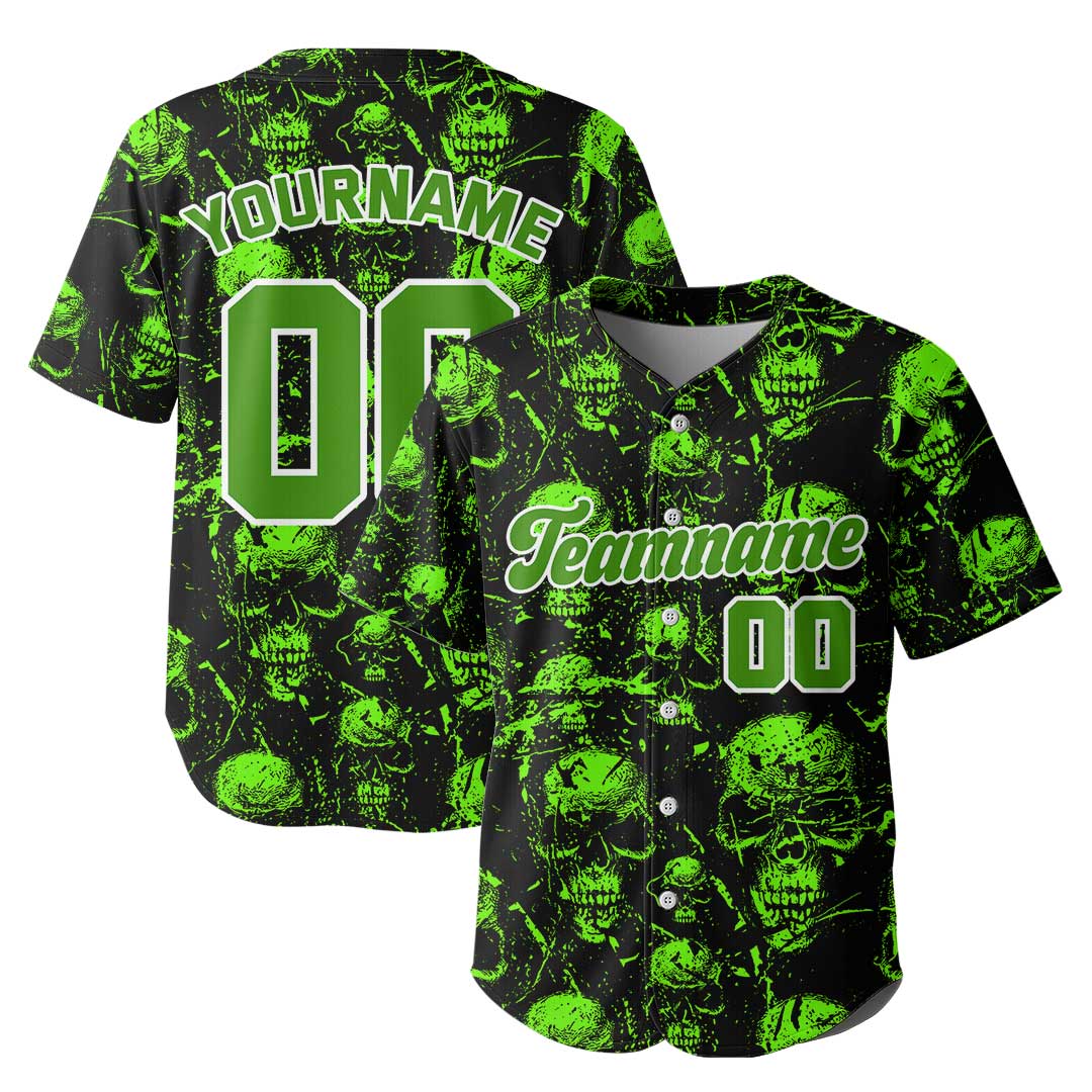 Custom Baseball Jersey With Skull Pattern