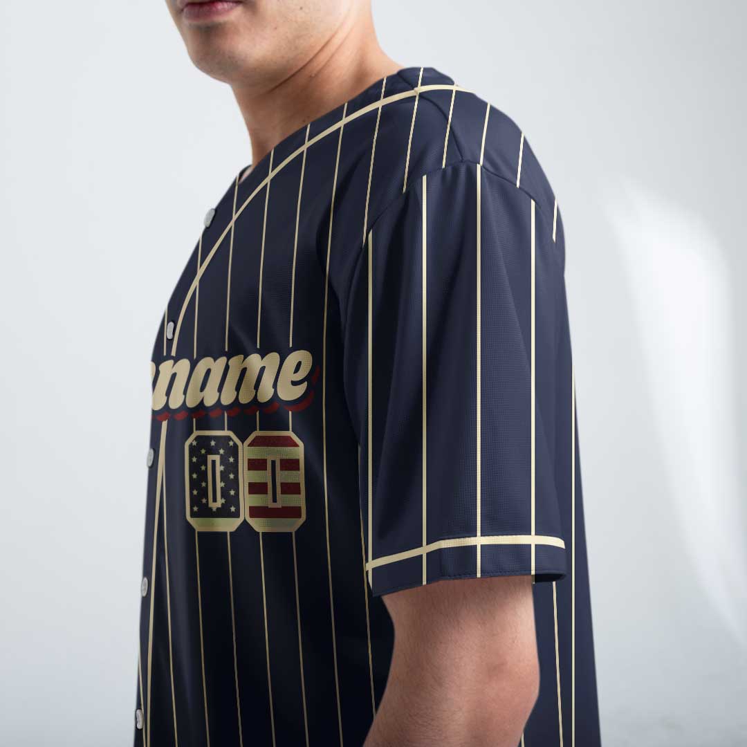 Custom Baseball Jersey With USA Flag Pattern