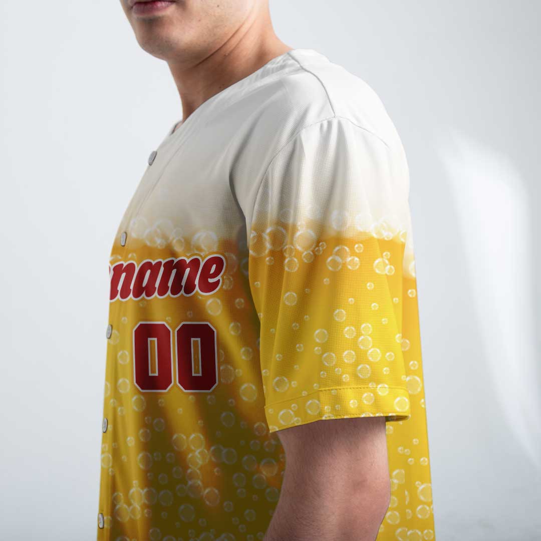 Custom Baseball Jersey With Beer Pattern