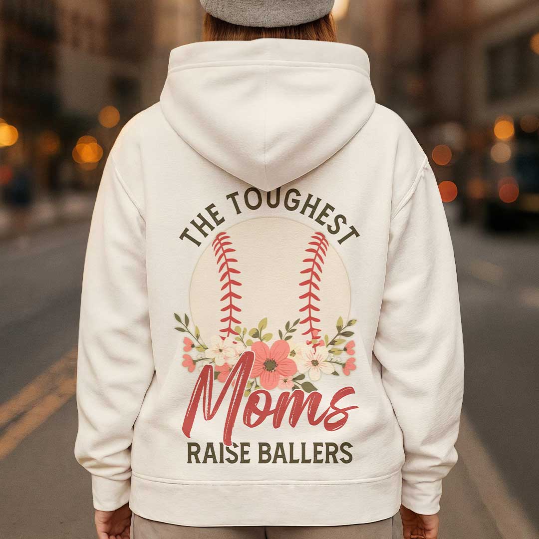The Toughest Moms Raise Ballers - All Over Print Baseball Hoodie