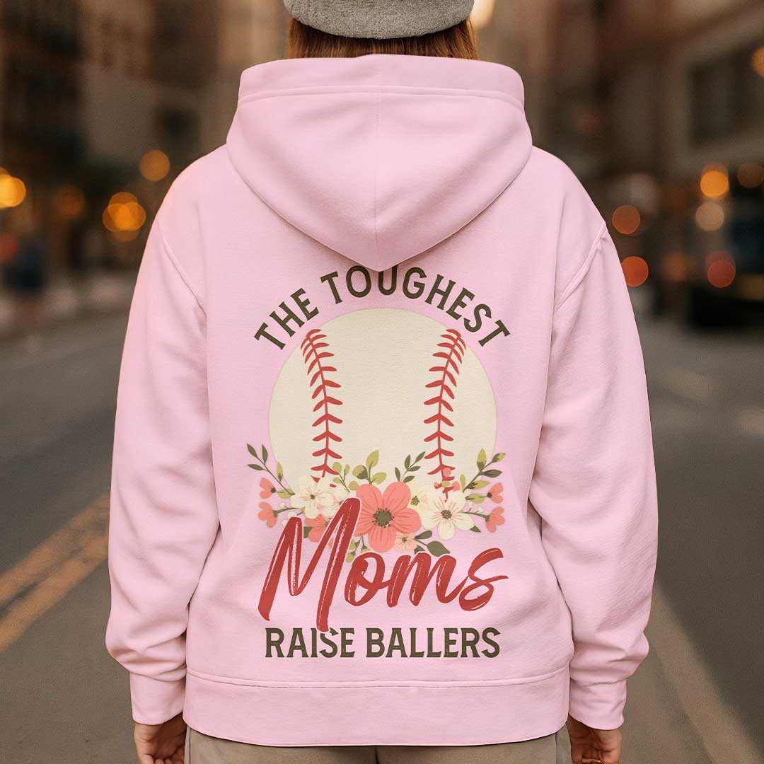 The Toughest Moms Raise Ballers - All Over Print Baseball Hoodie