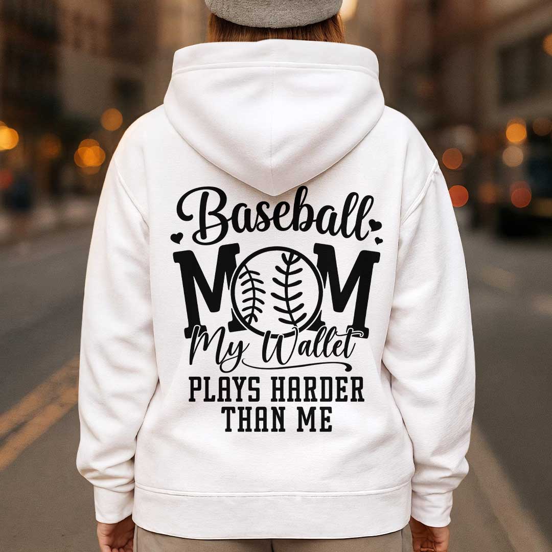 Baseball Mom My Wallet Plays Harder Than Me - All Over Print Baseball Hoodie