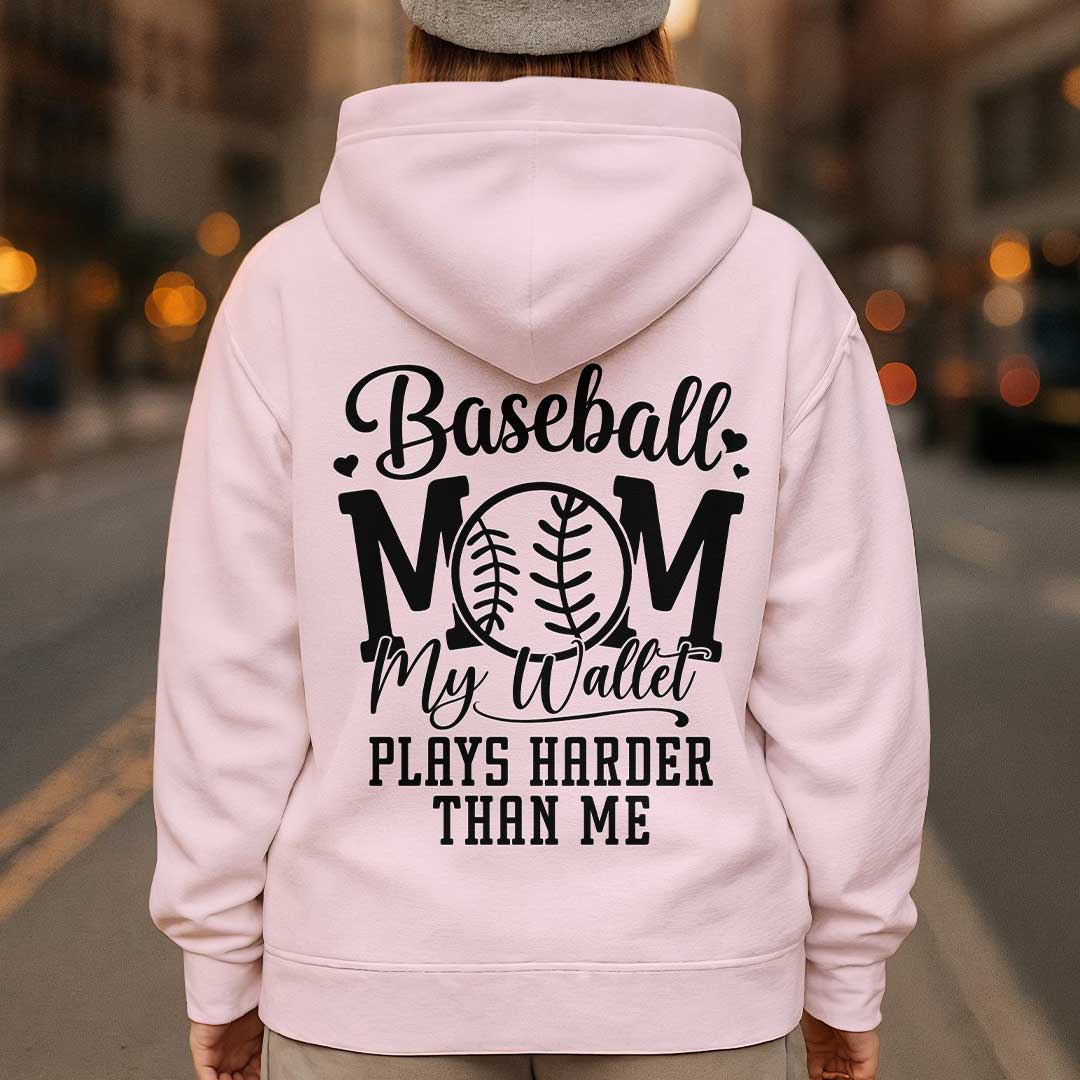 Baseball Mom My Wallet Plays Harder Than Me - All Over Print Baseball Hoodie
