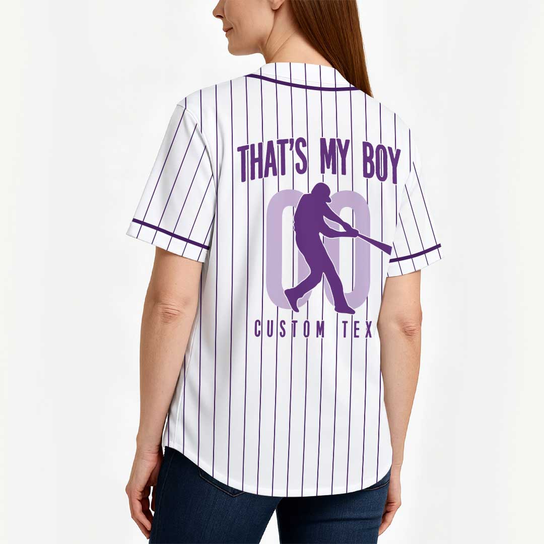 That's My Boy Baseball Mom - Custom Mom Baseball Jersey