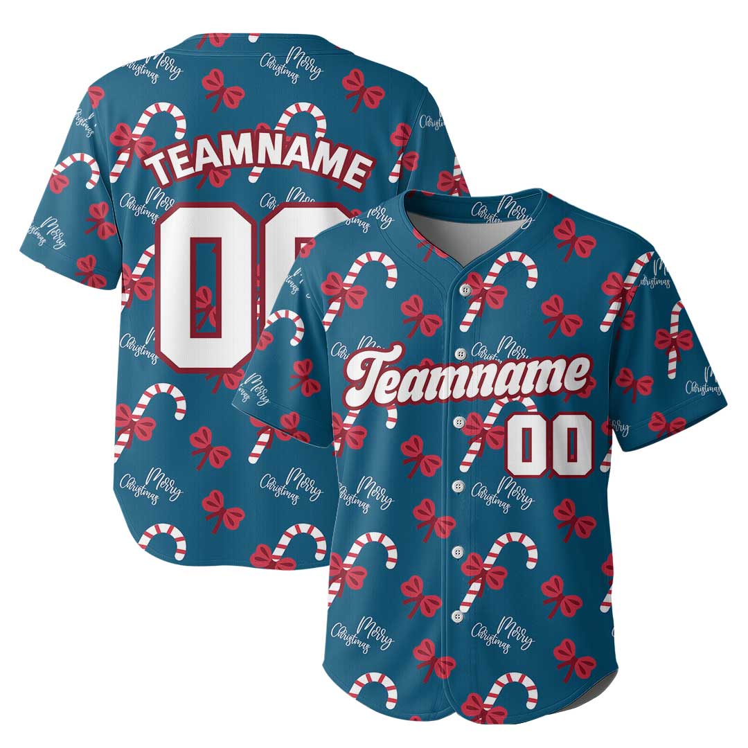 Custom Baseball Jersey with Christmas Elements