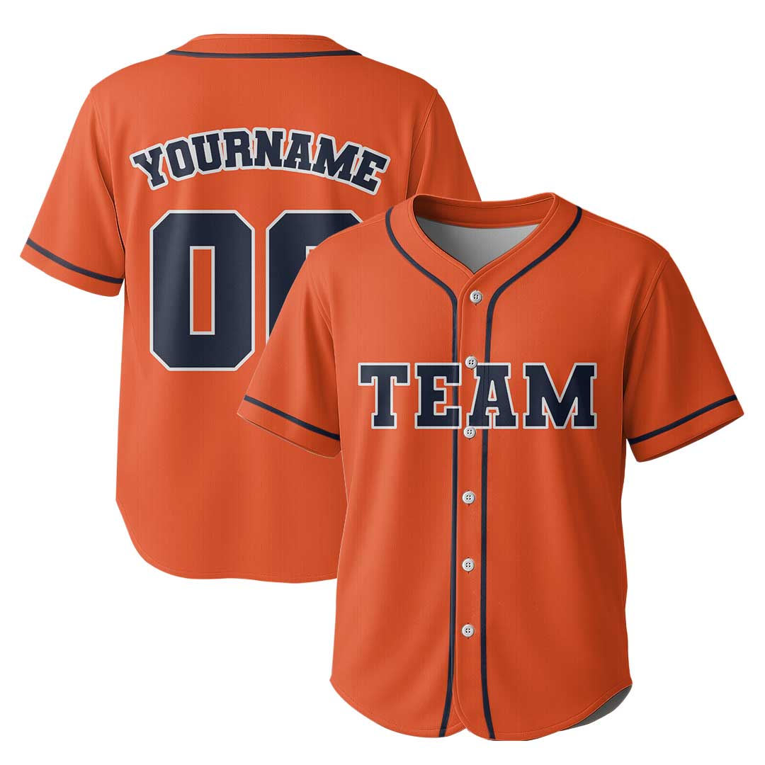 Custom Baseball Jersey with Orange Navy White Color