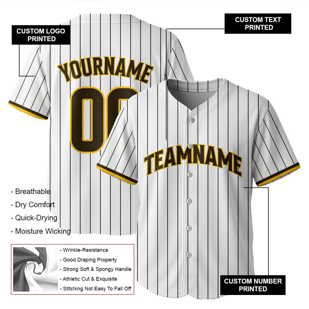 Custom Baseball Jersey with Brown and White Color