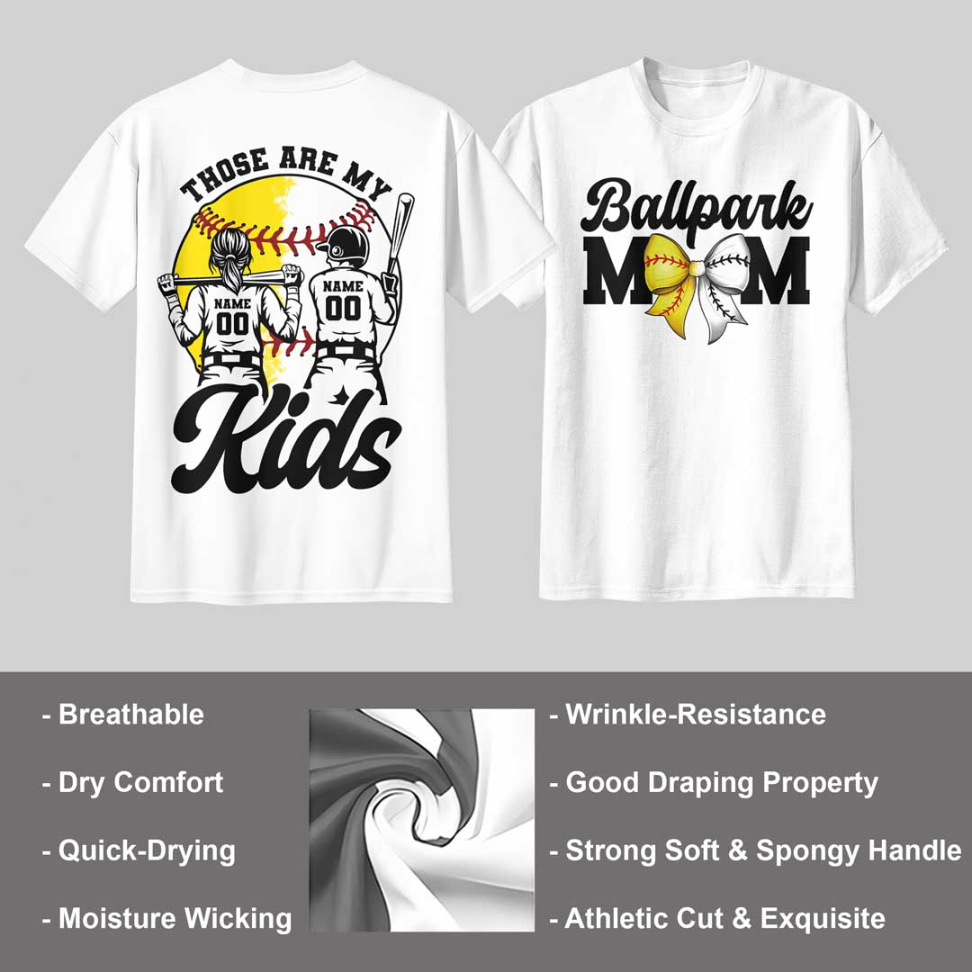 Ballpark Mom - Black and White Custom Tshirt