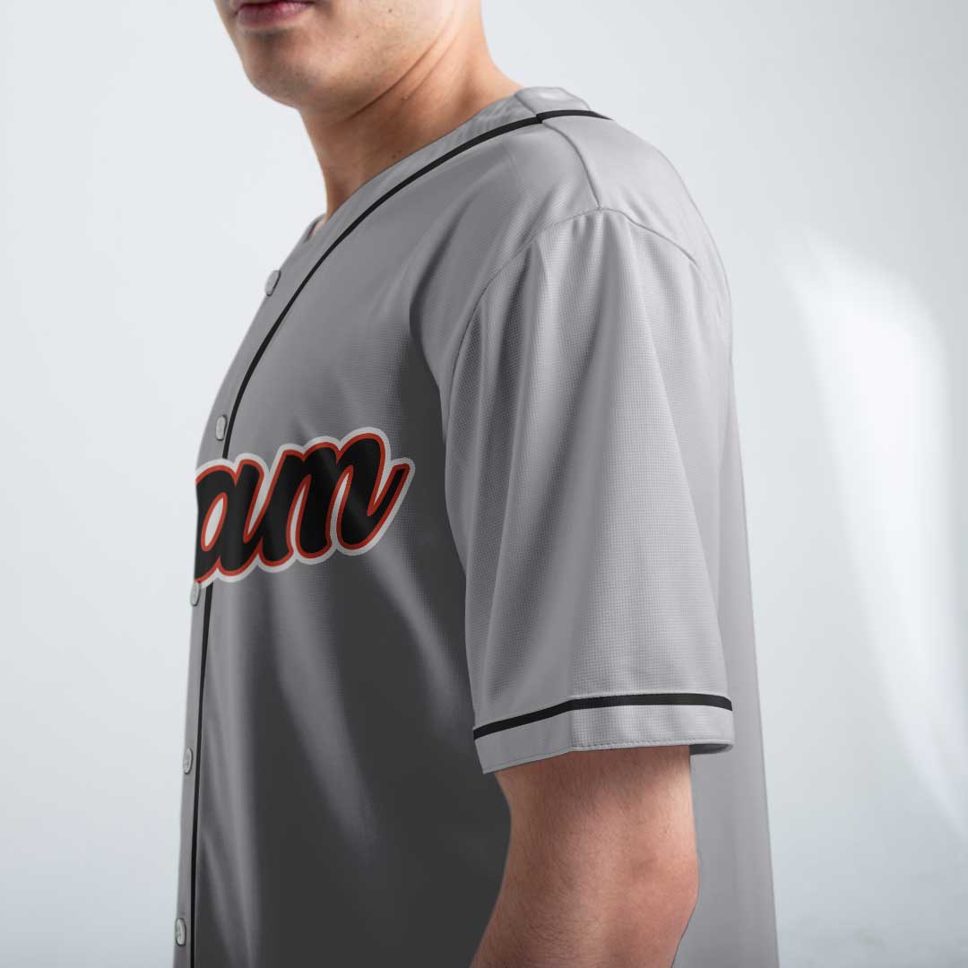 Custom Baseball Jersey with Grey Navy White Color