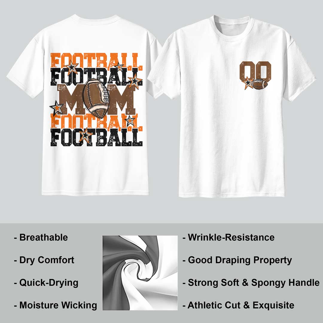 Custom Football Mom - Black and White Custom Tshirt