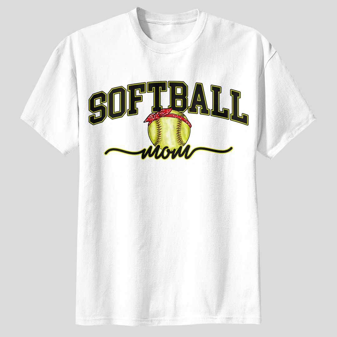 White Softball Tshirt with Player Custom Name and Number