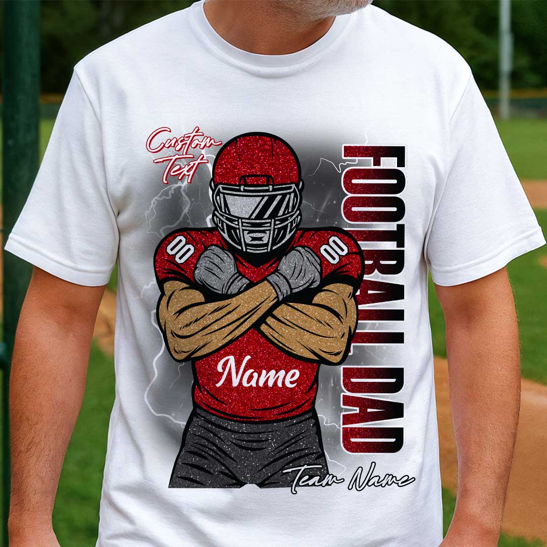 Football Parent Custom Player Name and Number - Custom Football Tshirt