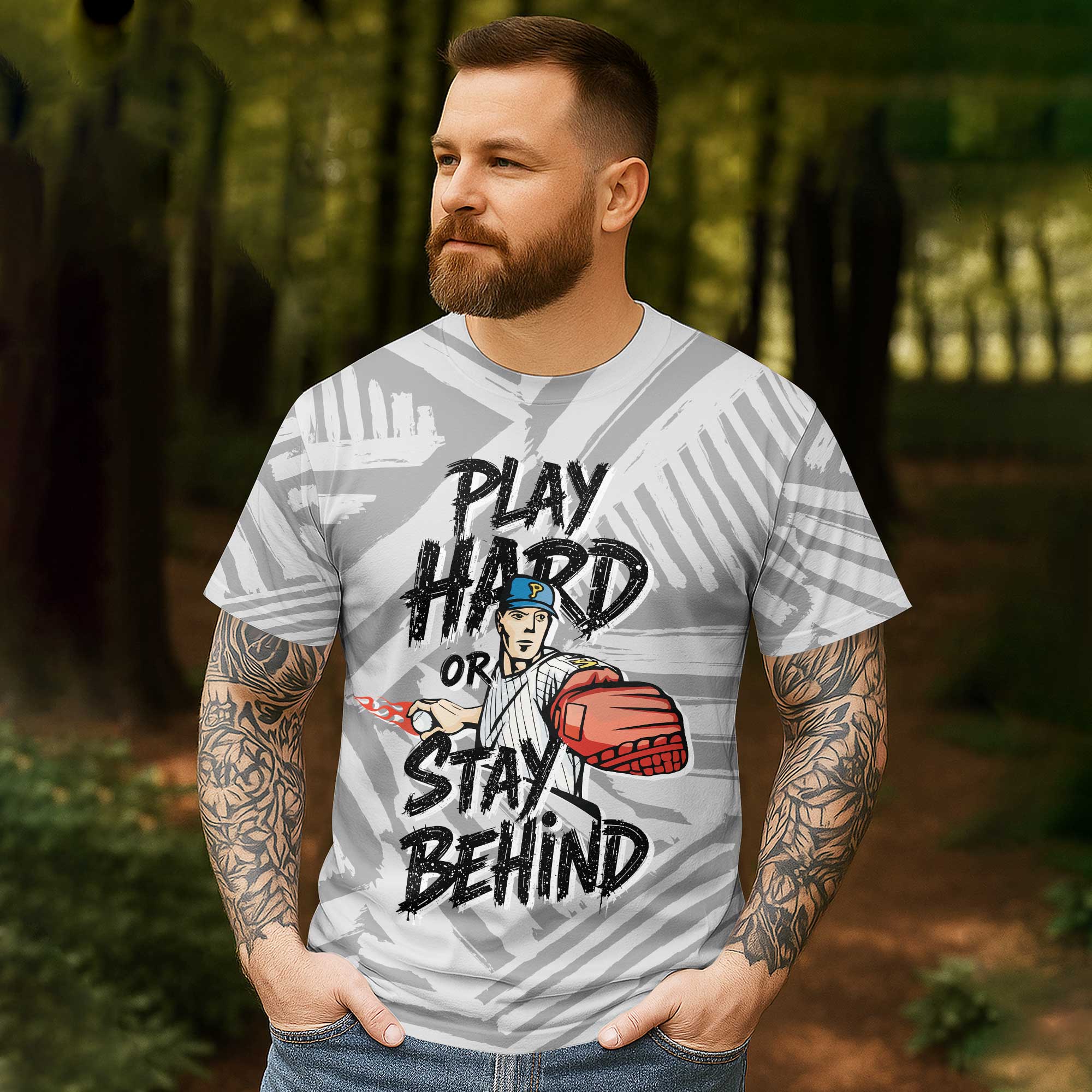 Play Hard Or Stay Behind All Over Print T-Shirt