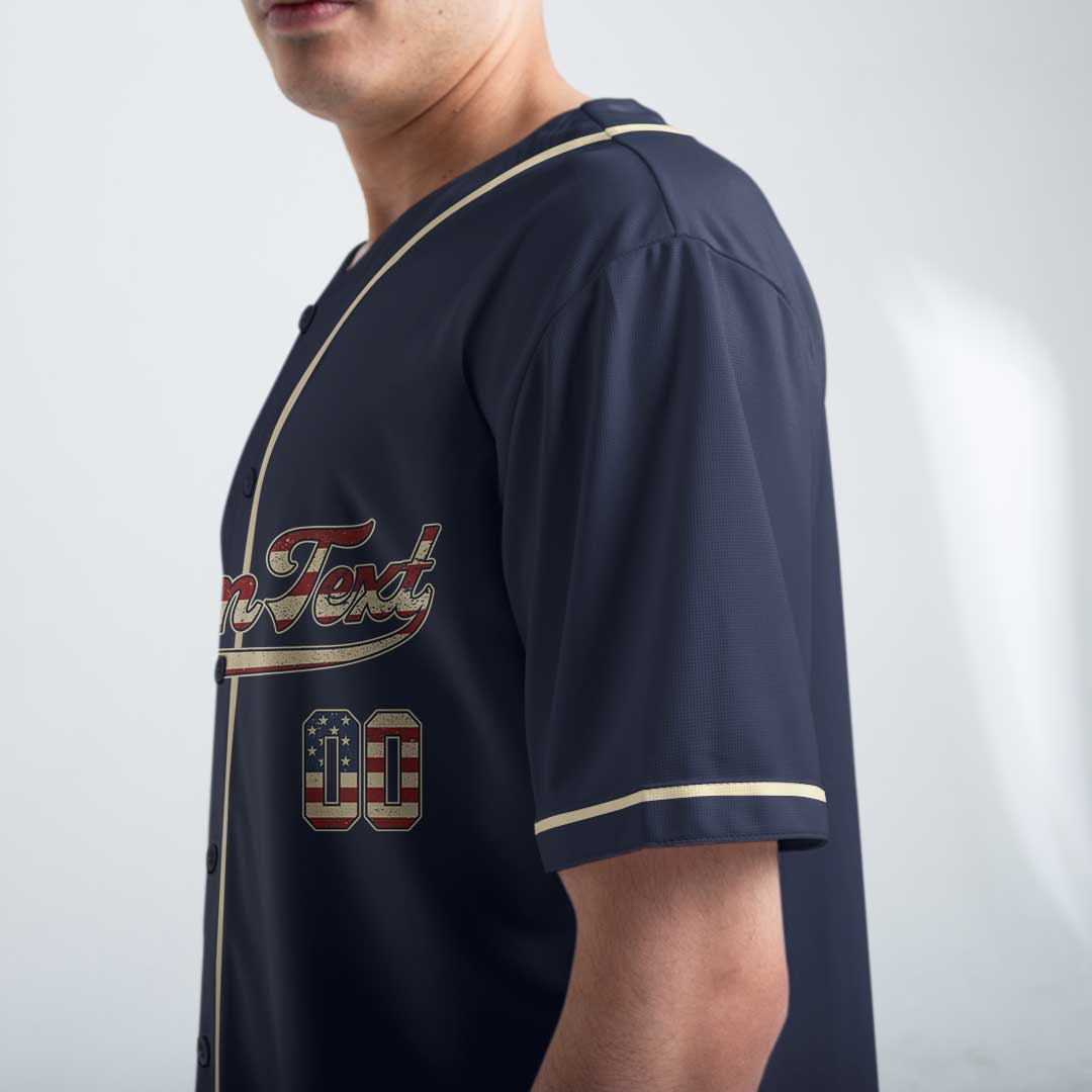Baseball Dad - Custom Navy White Baseball Jersey