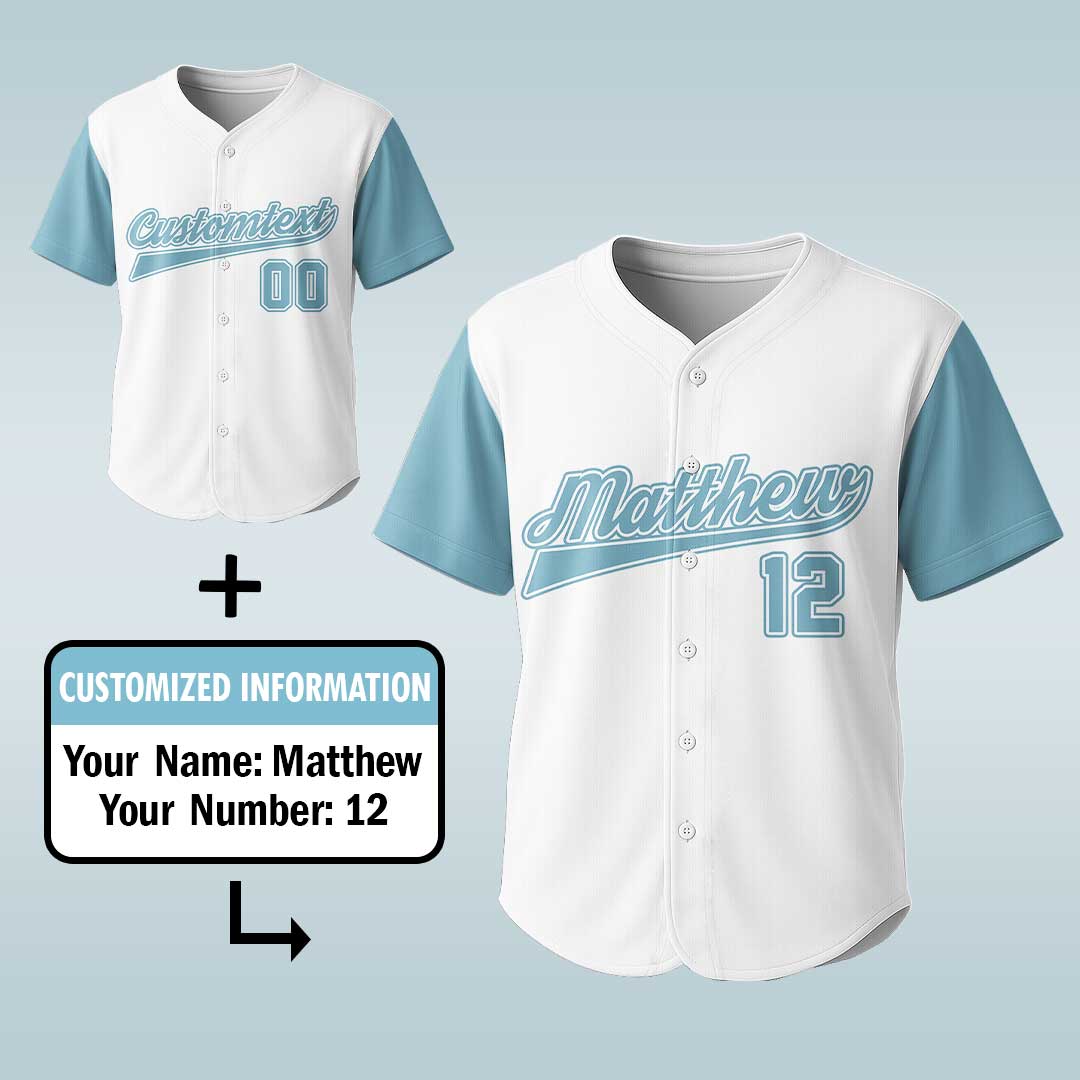 Wanna Be A Baller Shot Caller - Custom White with Blue Baseball Jersey