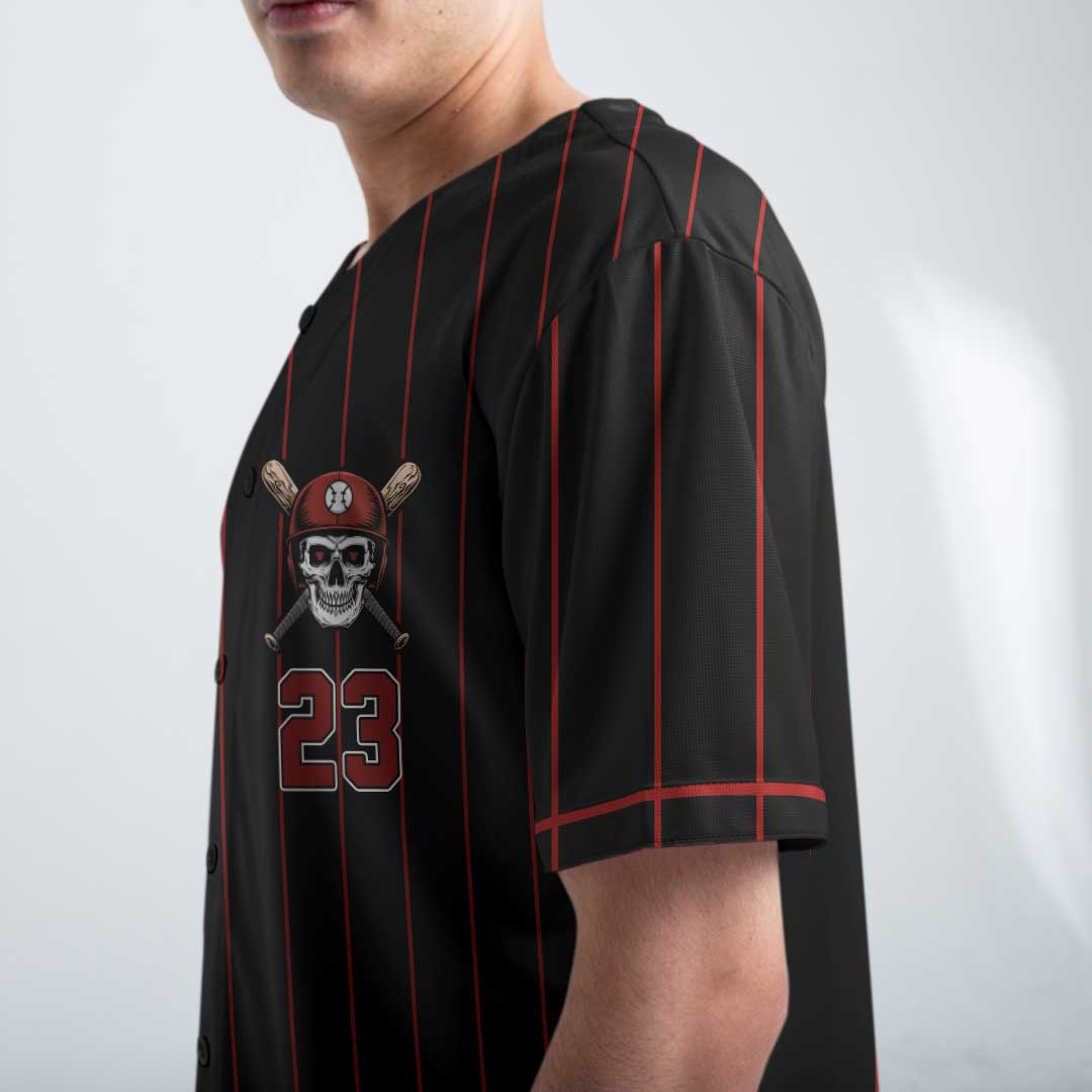 MVP Most Valuable Papa - Custom Black Red Stripe Baseball Jersey