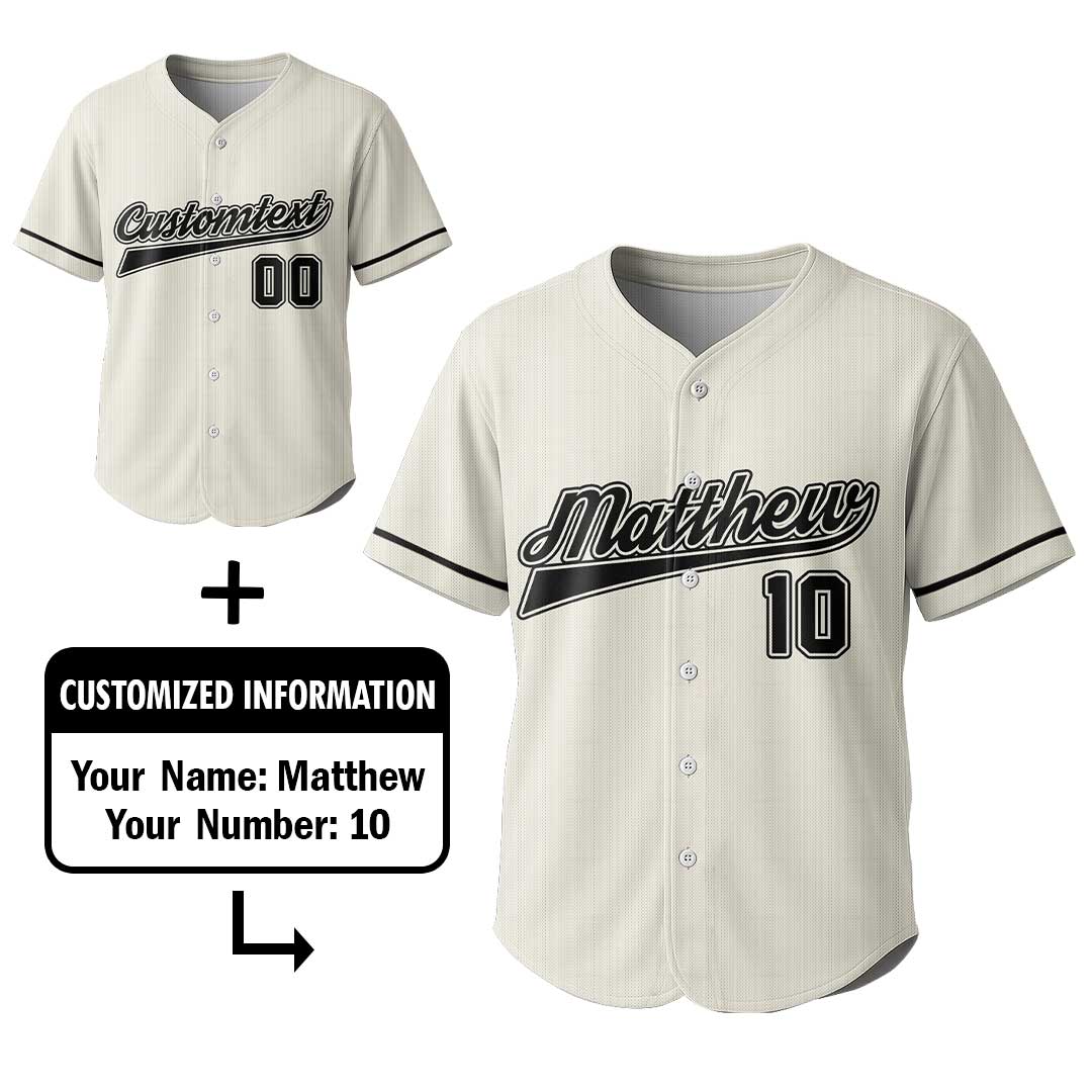 Baseball Dad Nutrition Facts - Custom Cream Baseball Jersey