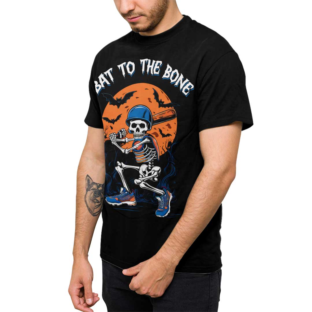 Bat To The Bone Black White Baseball Halloween T-Shirt