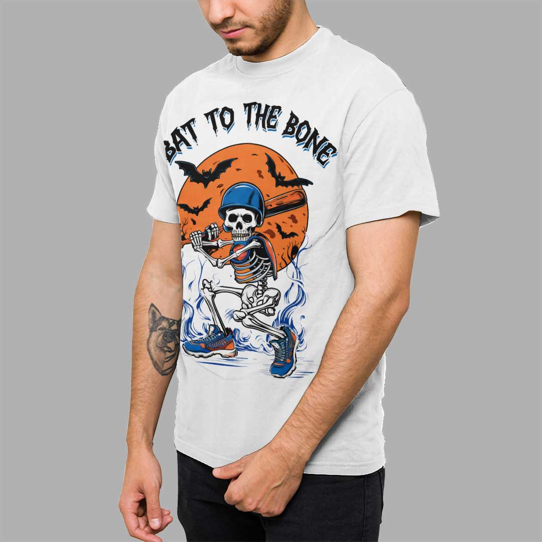 Bat To The Bone Black White Baseball Halloween T-Shirt