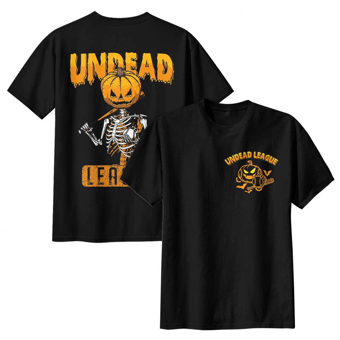 Undead League Black Baseball Halloween T-Shirt