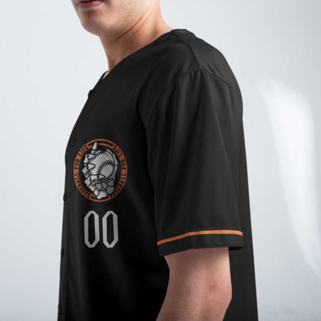 It's Baseball Postseason - Custom Black Orange Halloween Baseball Jersey