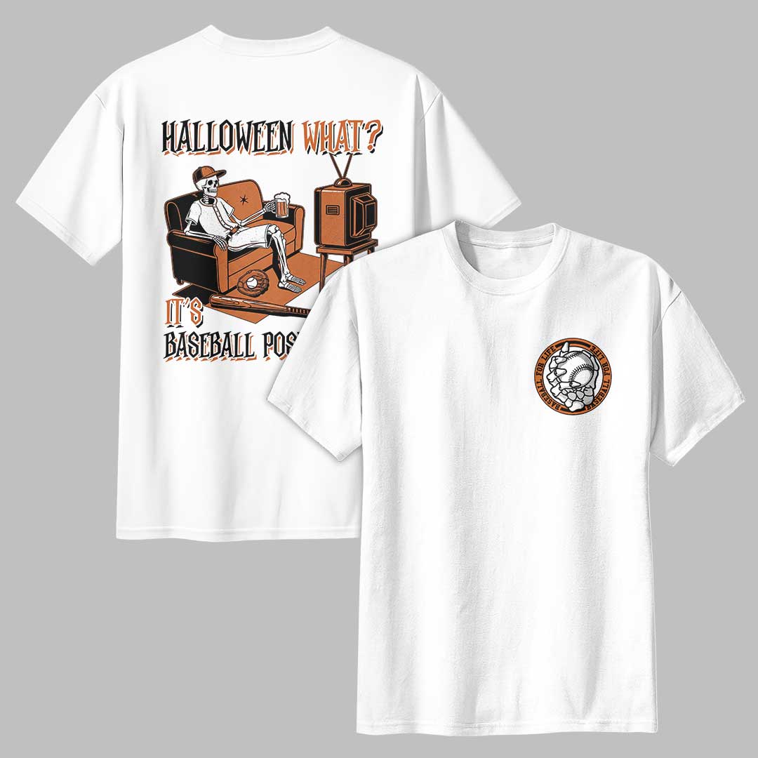 It's Baseball Postseason Black White Baseball Halloween T-Shirt