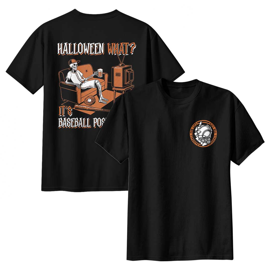 It's Baseball Postseason Black White Baseball Halloween T-Shirt