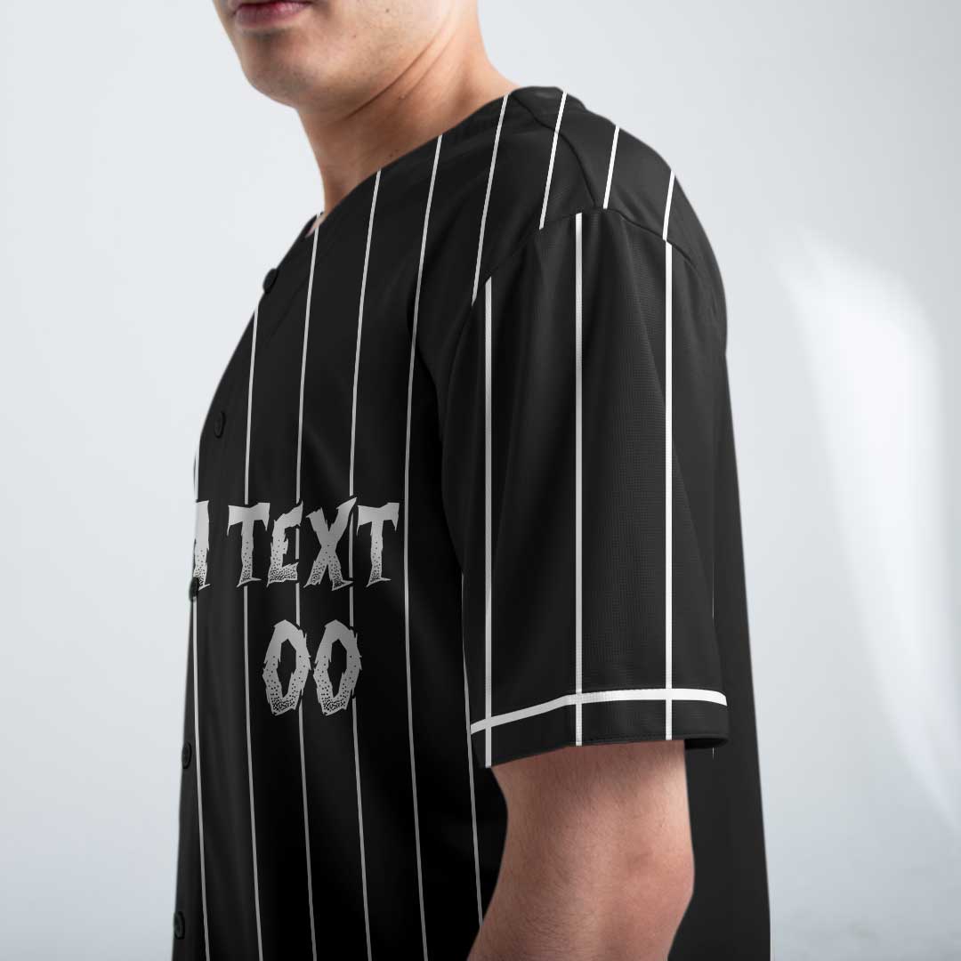 All Hail Base-Haunted-Ball - Custom Black White Halloween Baseball Jersey