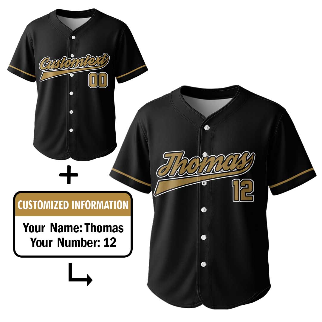 Never Dreamed I’d End up A Super Cool Baseball Grandpa - Custom Black Yellow Baseball Jersey