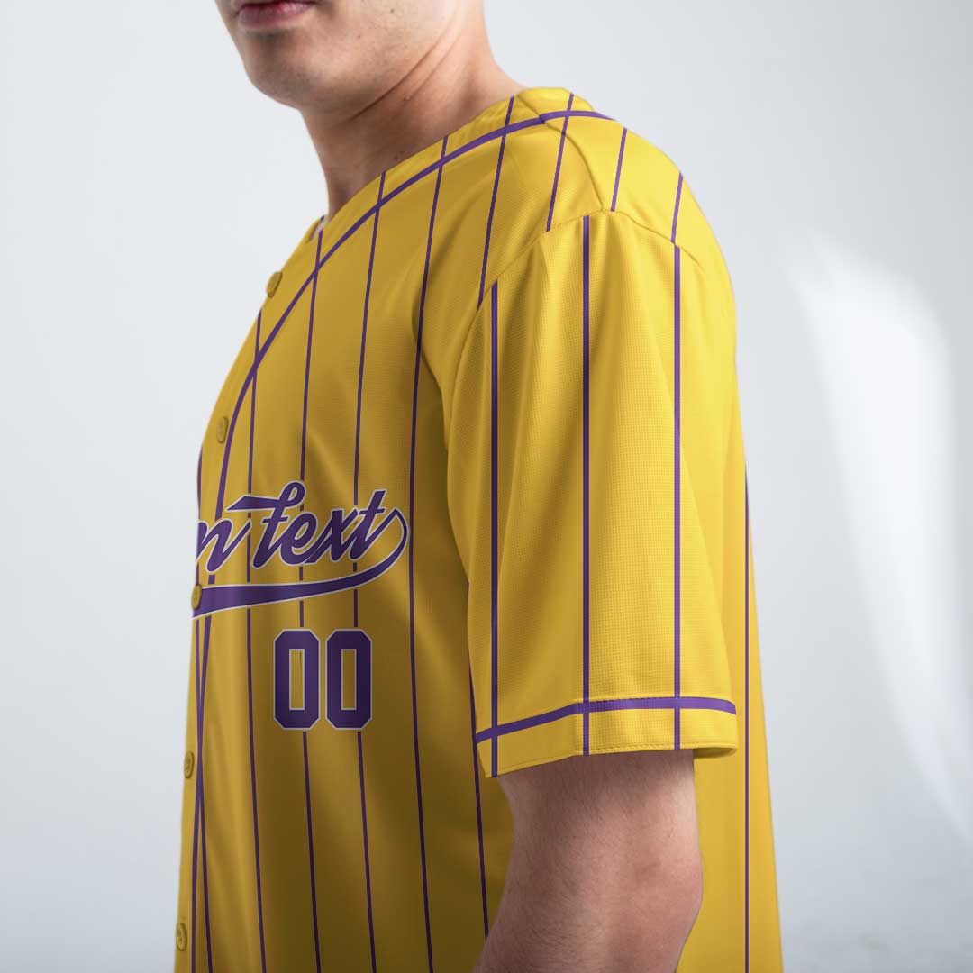 Let's Go - Custom Yellow Baseball Jersey