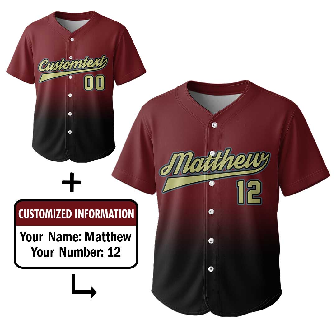 Hitting The Ball - Custom Gradient Halloween Baseball Jersey