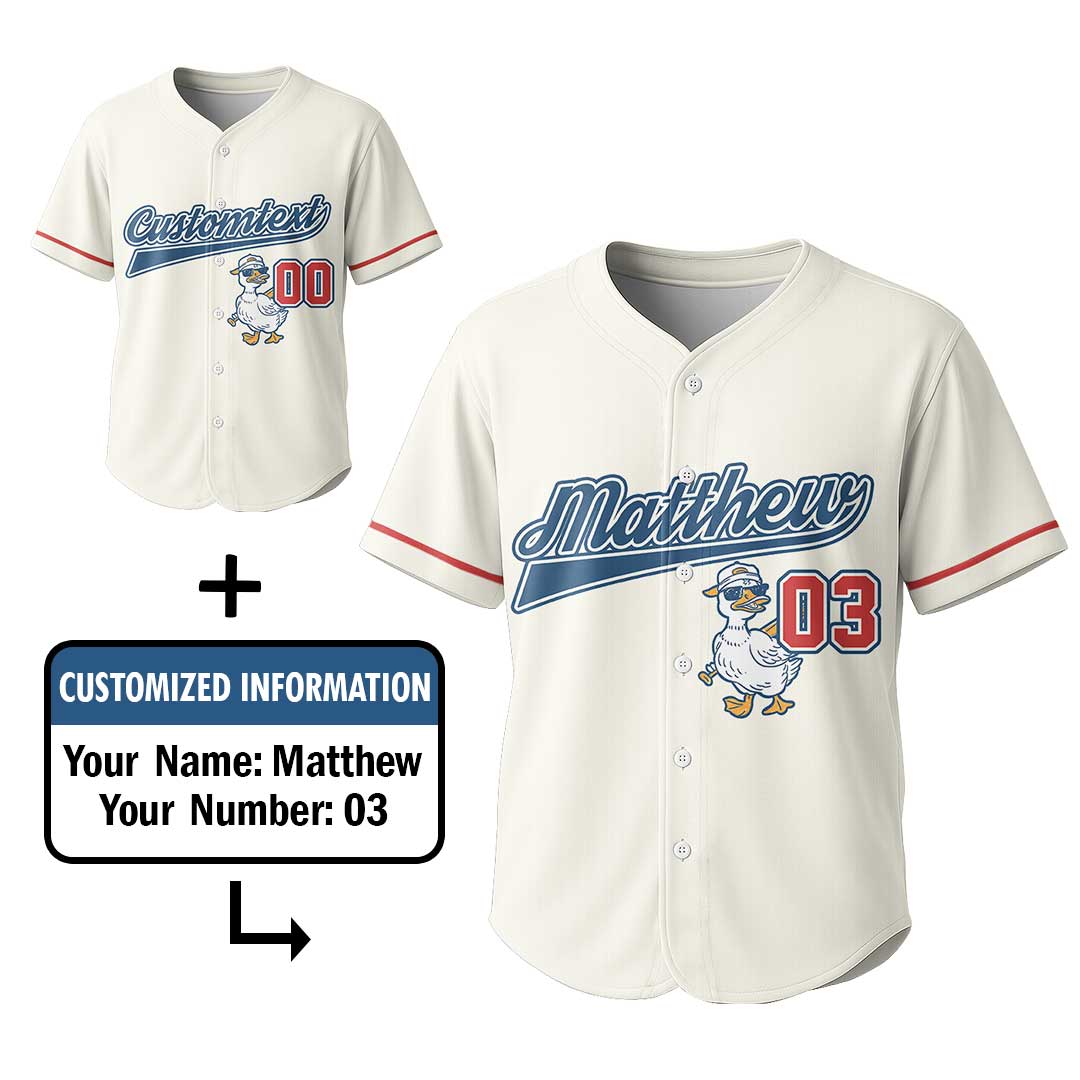 Hey Batter Batter Swing - Custom White Red Baseball Jersey
