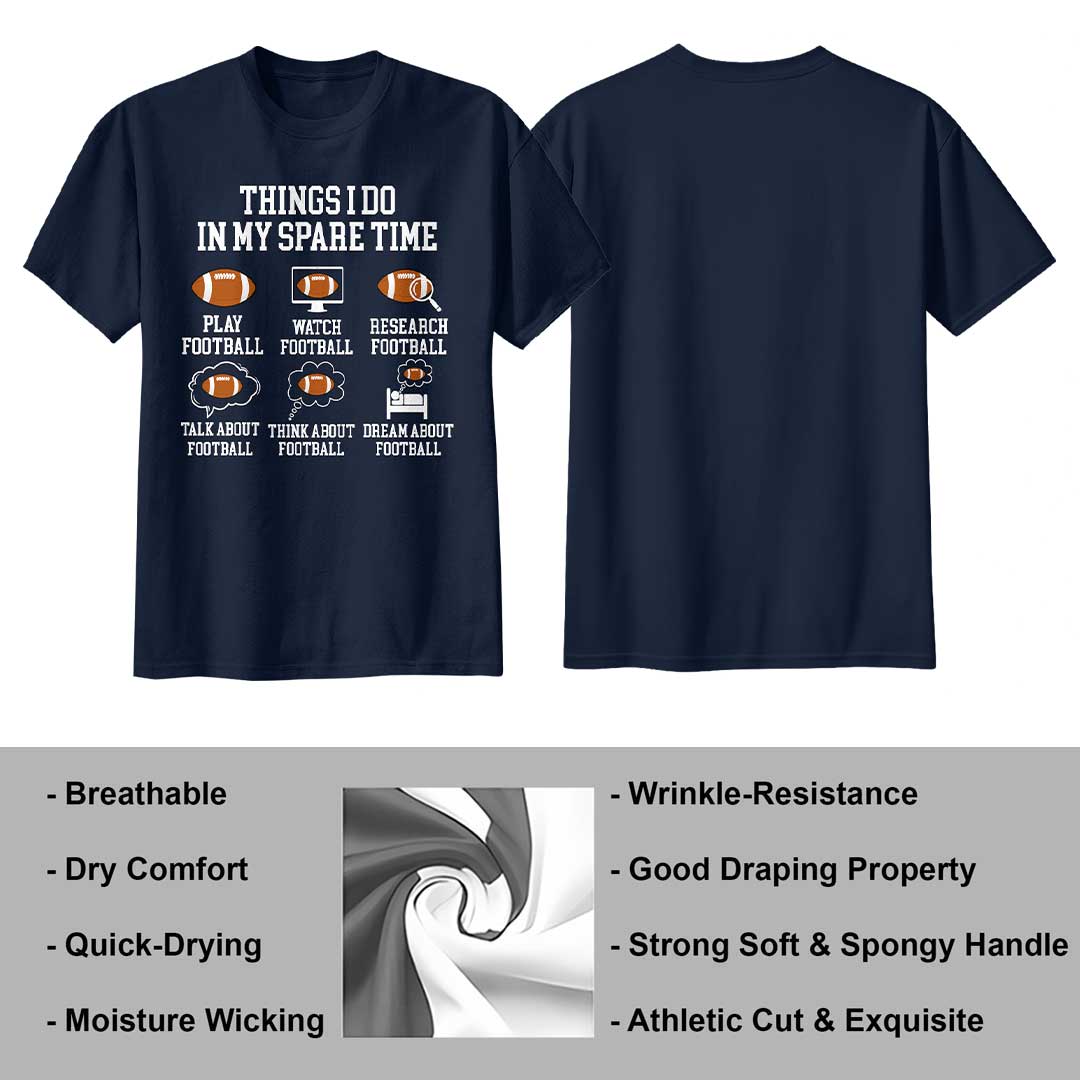 Things I Do In My Spare Time - Navy and Grey Football Tshirt