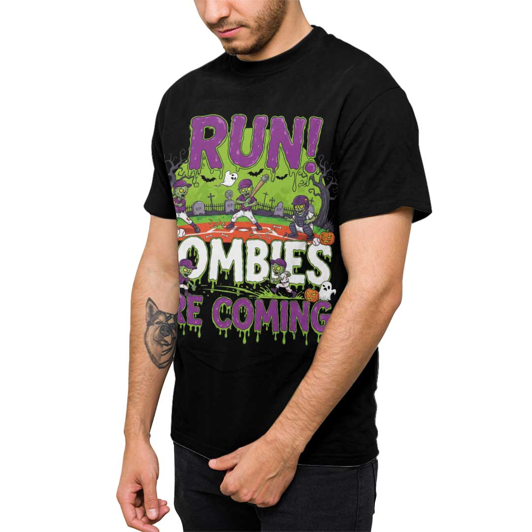 Run Zombies Are Coming Baseball T-Shirt