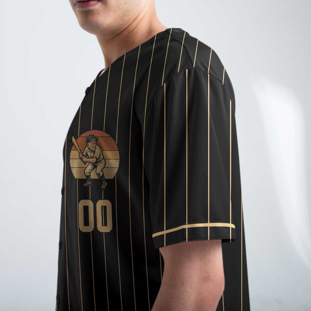 The Only Things I Run Is Out Of Breath - Custom Black Baseball Jersey