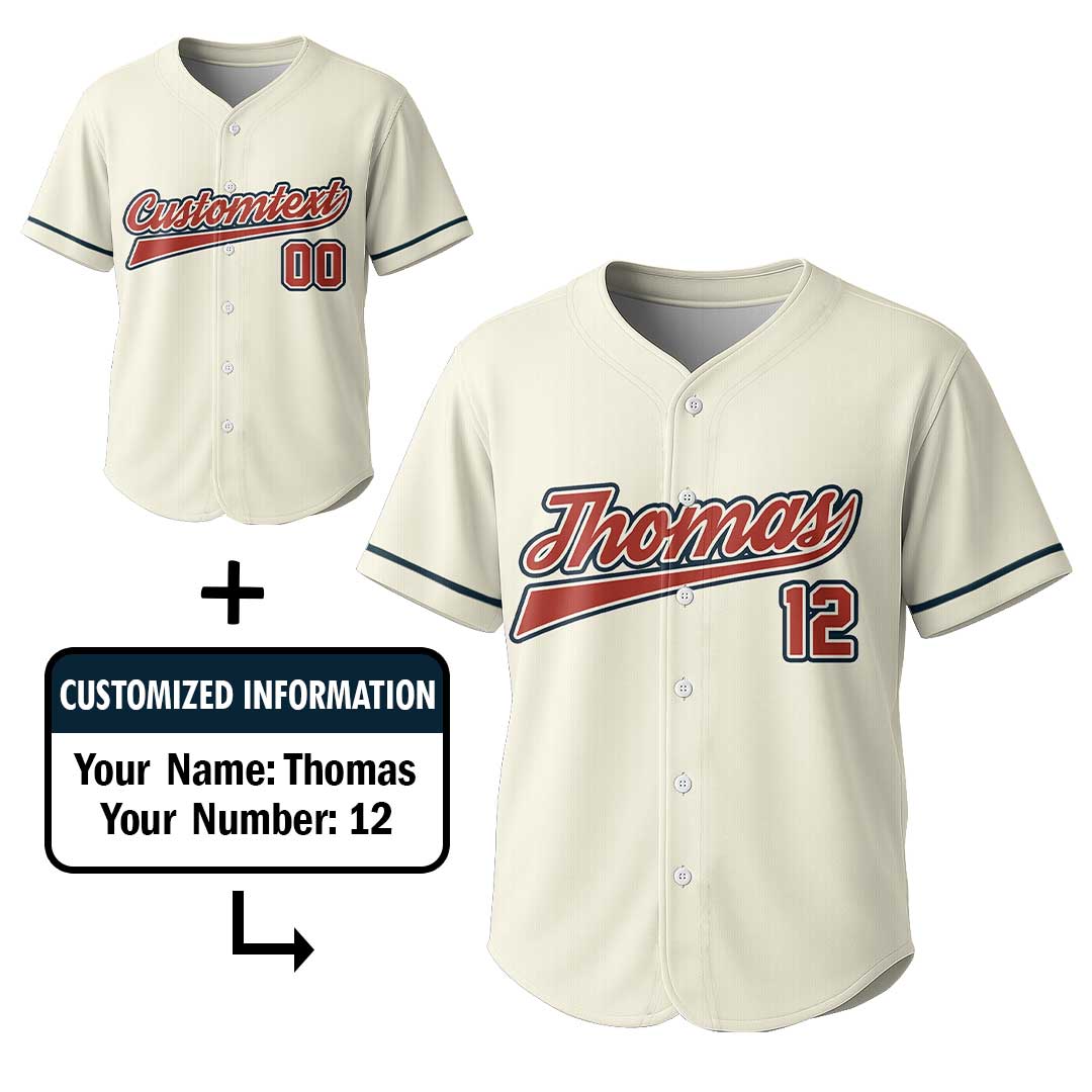 Grandpa Baseball I Teach My Grandkid To Hit And Steal - Custom Cream Baseball Jersey