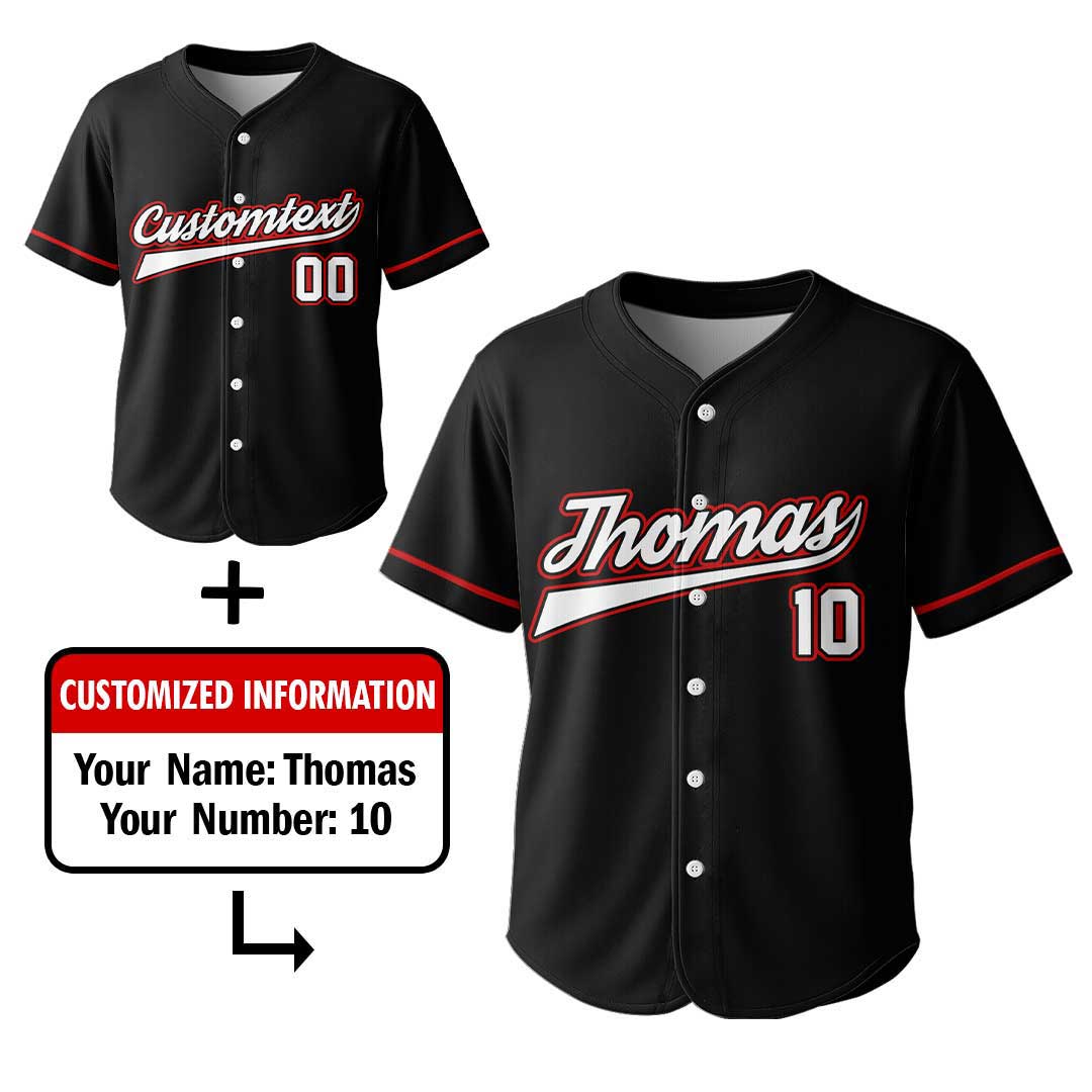 Baseball Grandpa Facts - Custom Black Baseball Jersey