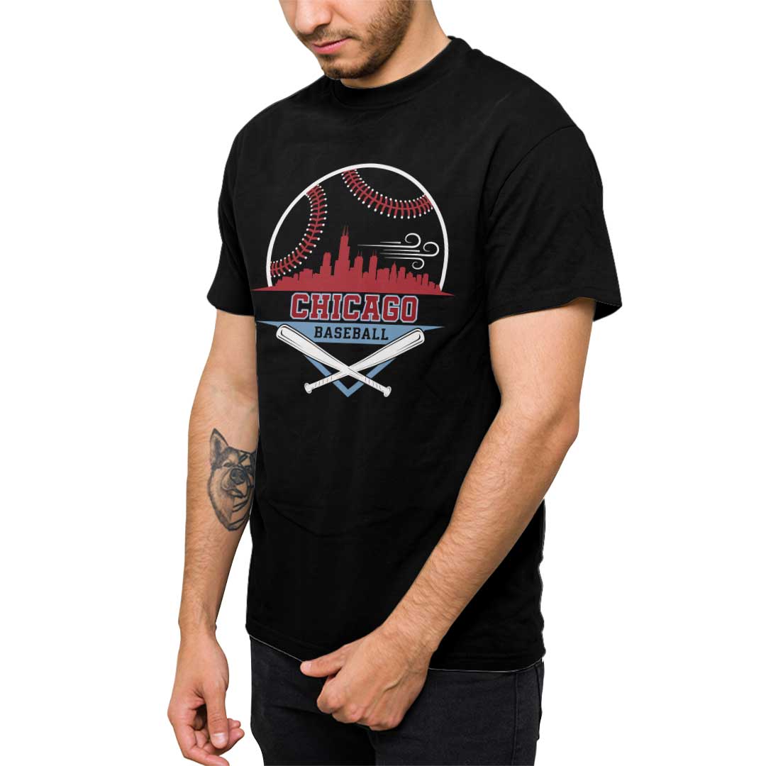 Custom Baseball State Series - Black White Baseball T-Shirt