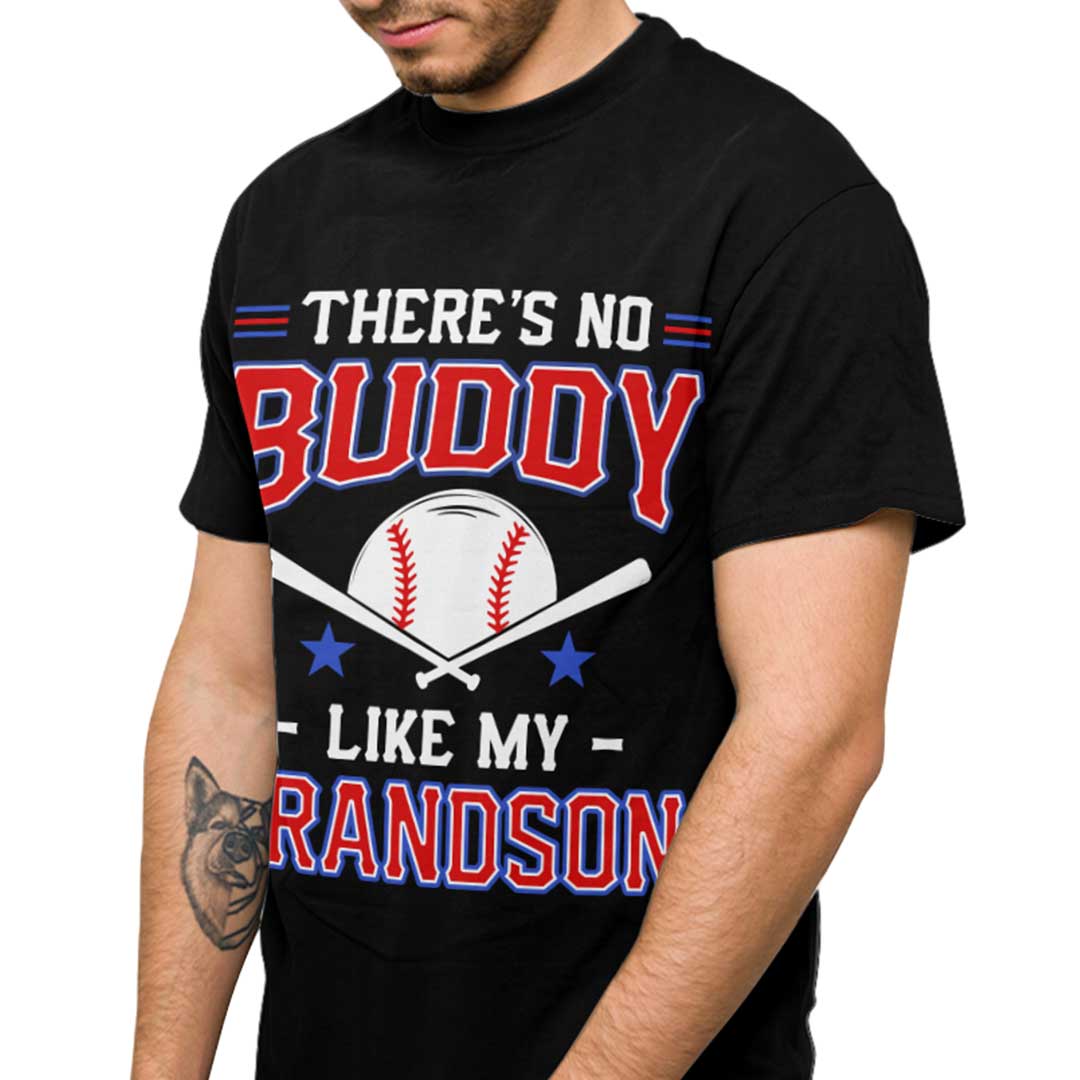 There's No Buddy Like Mine - Black White Baseball Matching T-Shirt