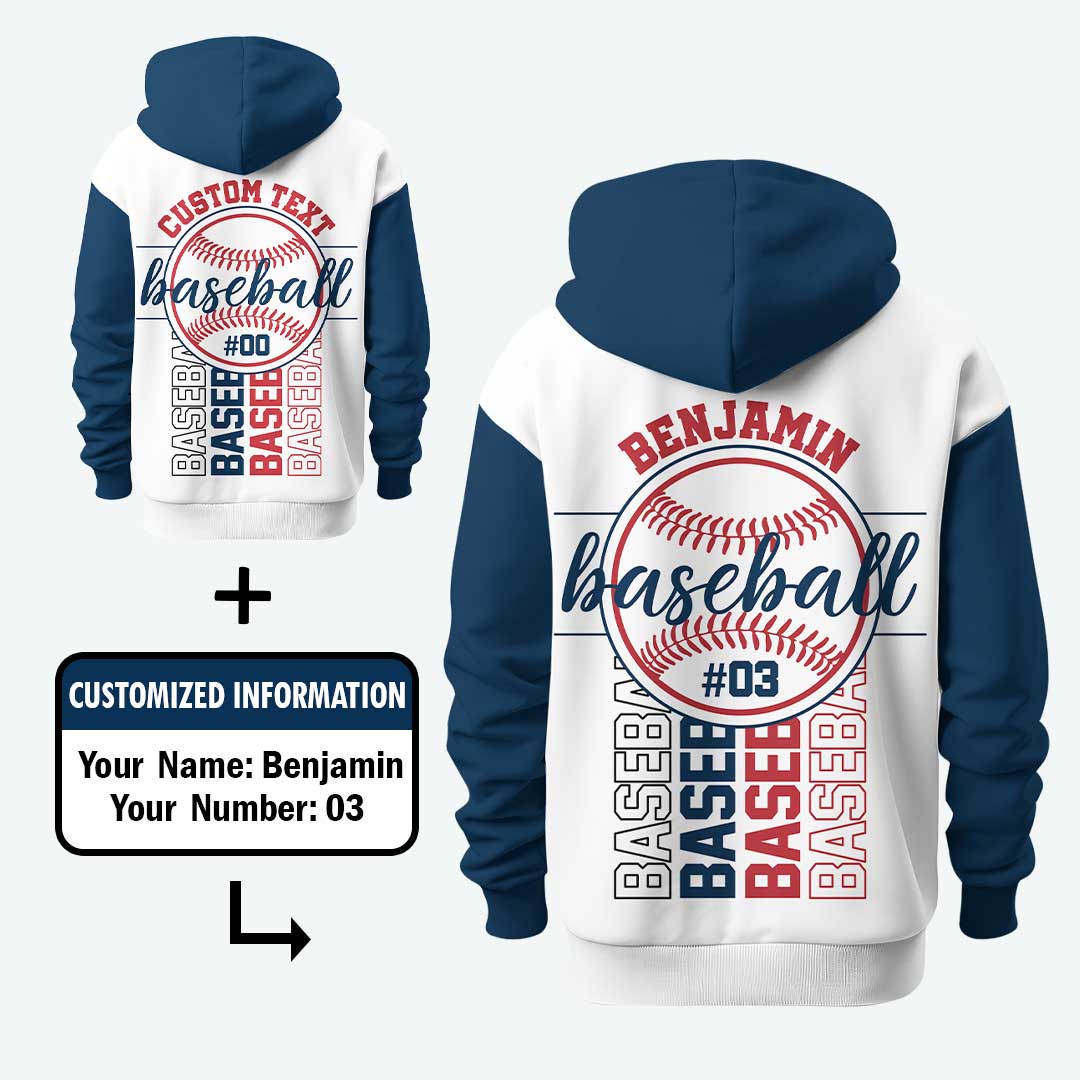 Baseball Chicago State Series - Custom White & Navy Baseball Hoodie