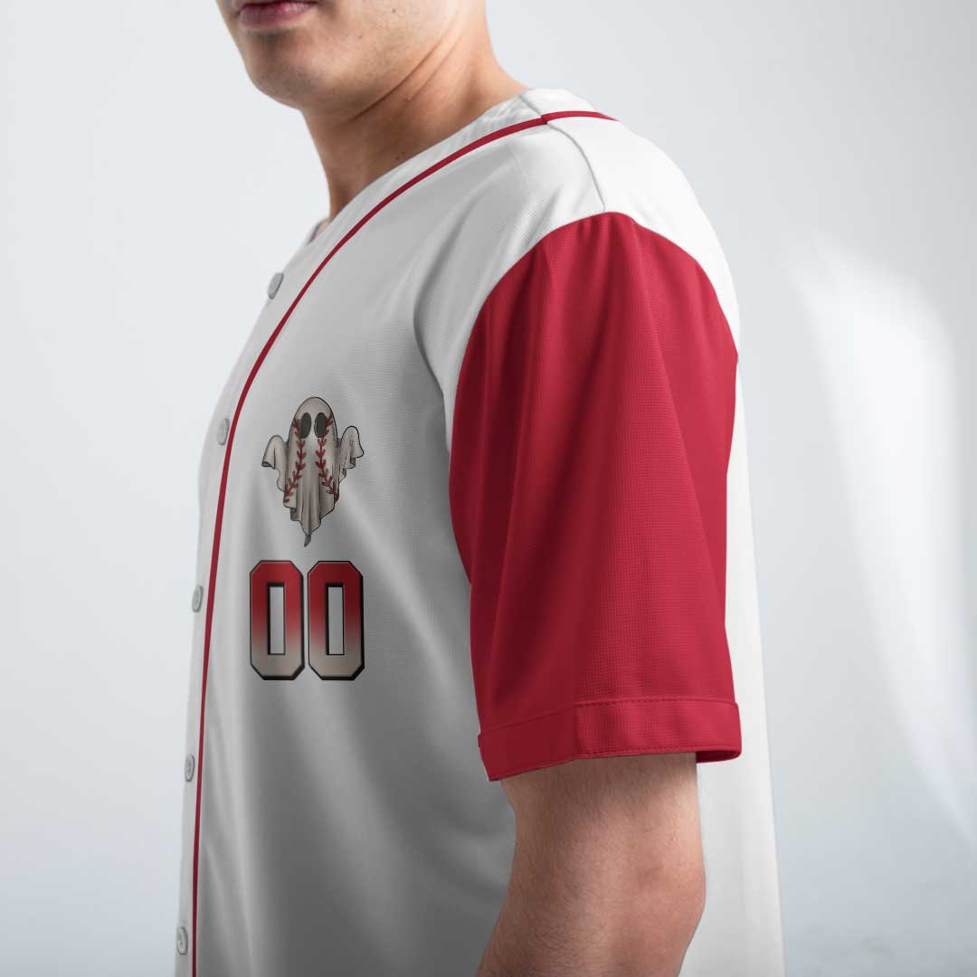 Tis The Season - Custom White Red Halloween Baseball Jersey