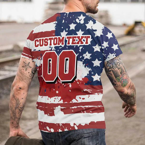 Fastballs & Freedom Baseball Shirts - American Flag -4th of July Shirt - All Over Print
