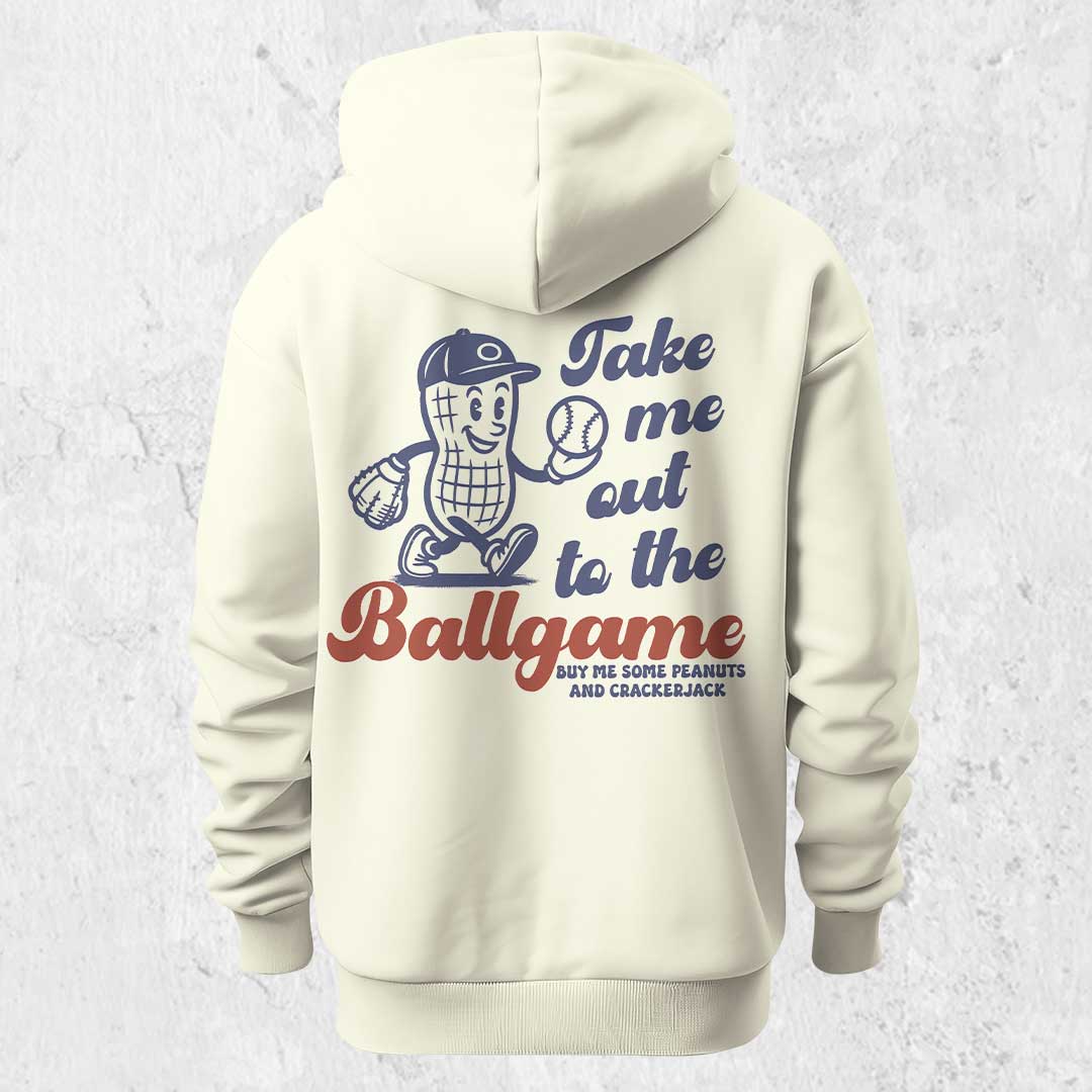 Take Me Out To The Ballgame - Cream Baseball Hoodie
